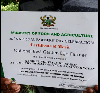 national best farmer certificate